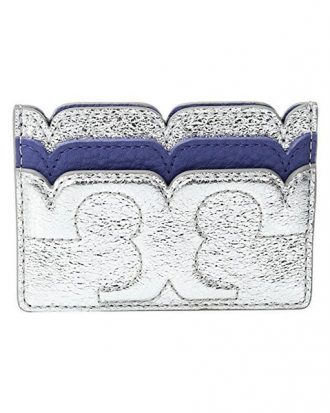Tory Burch - Scallop-T Slim Card Case Leather ID - Marlin Silver