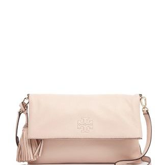 Tory Burch - Thea Fold Over with Tassel Leather Bag - Sweet Melon (Pink)