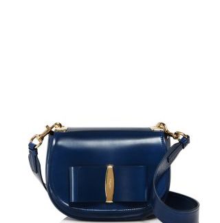 Salvatore Ferragamo - Anna Leather Saddle Bag, Navy Blue