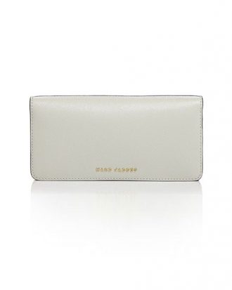 Marc Jacobs - Saffiano Open Face Leather Wallet, White / Black