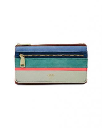 Fossil - Preston Leather Flap Clutch RFID Wallet - Bright Stripe