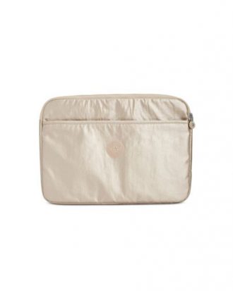 Kipling - 15" Metallic Laptop Sleeve Backpack, Sparkly Gold