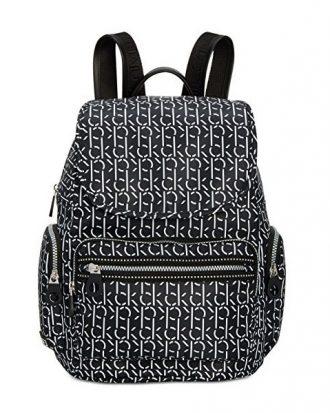 Calvin Klein - Nylon Signature Logo Backback, Black & White