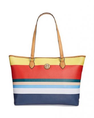 Giani Bernini - Stripe Saffiano Leather Tote Bag, Multi-Color
