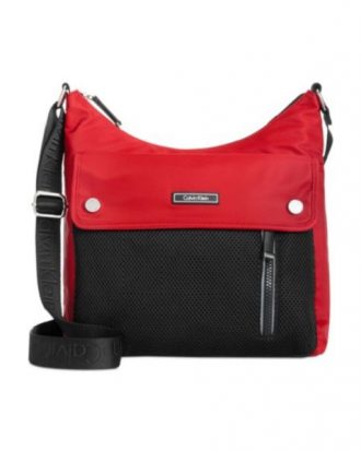 Calvin Klein - Athleisure Medium Crossbody Handbag, Red & Black