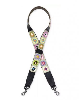 Patricia Nash - Bella Vista Braided Leather Guitar / Bag Strap, Black - 47"