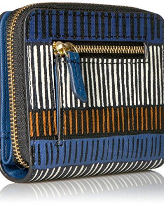 Fossil - Emma RFID Printed Mini Multifunction Wallet - Navy Stripe (Blue)