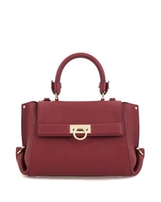 Salvatore Ferragamo - Sofia Leather Shoulder Handbag - Dark Red