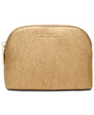 Michael Kors - Medium Dome Zip Around Cosmetic Pouch - Pale Gold